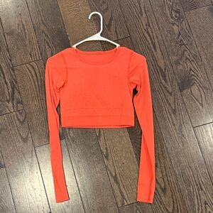 lululemon red/orange long sleeve cropped top